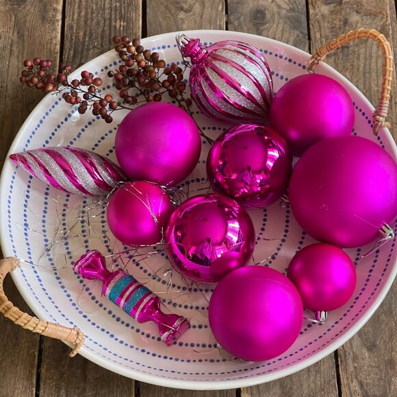 11 Memorable Large Pink Nostalgic Tree Ornaments-NEW - Picture 4 of 15